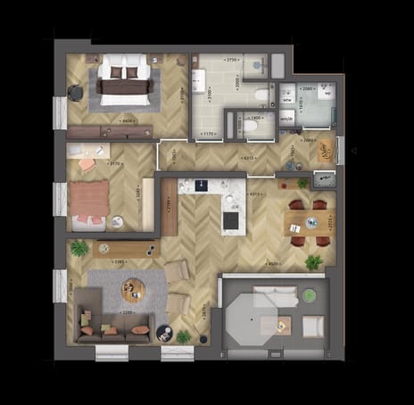 Image of Type A Apartment with shared street entrance