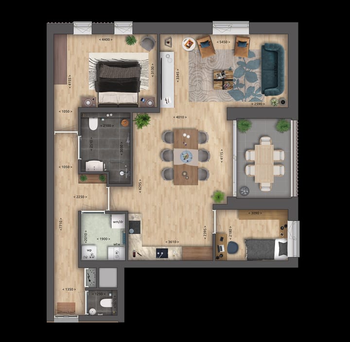 Image of Type D Apartment with shared street entrance