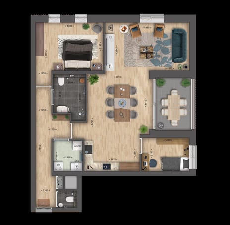 Image of Type D Apartment with shared street entrance