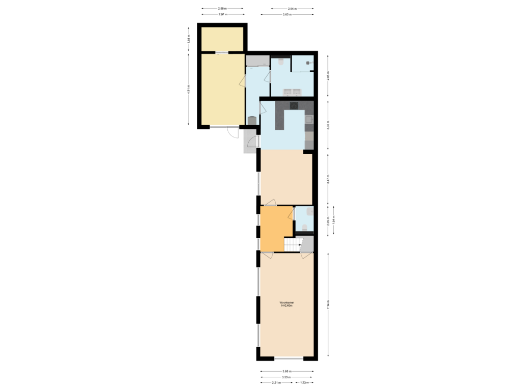 Bekijk plattegrond van Begane grond van Schoolstraat 11