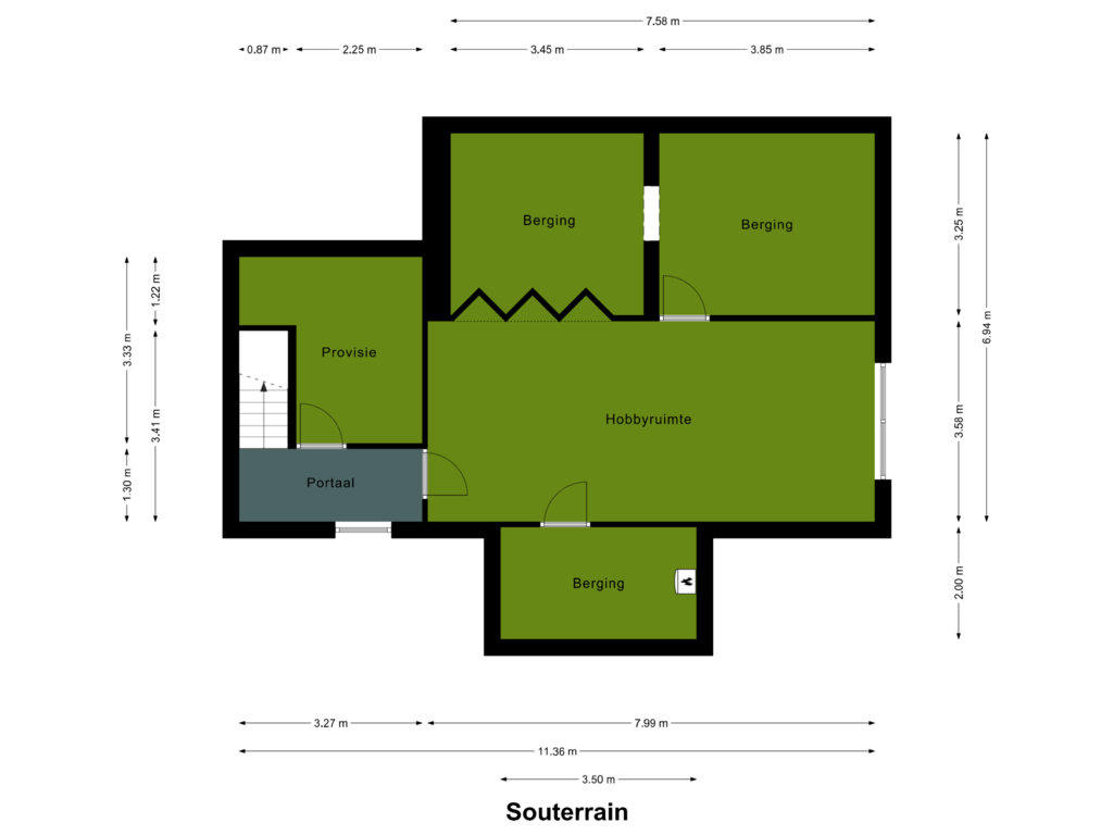 Bekijk plattegrond van Souterrain van Rozenberglaan 8