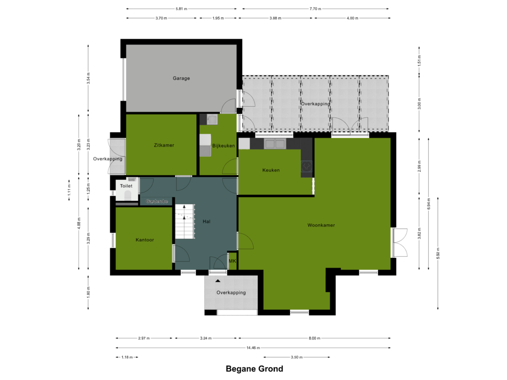 Bekijk plattegrond van Begane Grond van Rozenberglaan 8