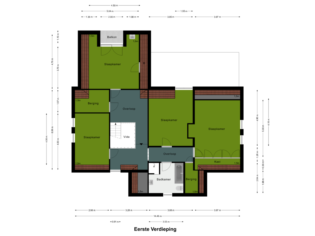 Bekijk plattegrond van Eerste Verdieping van Rozenberglaan 8