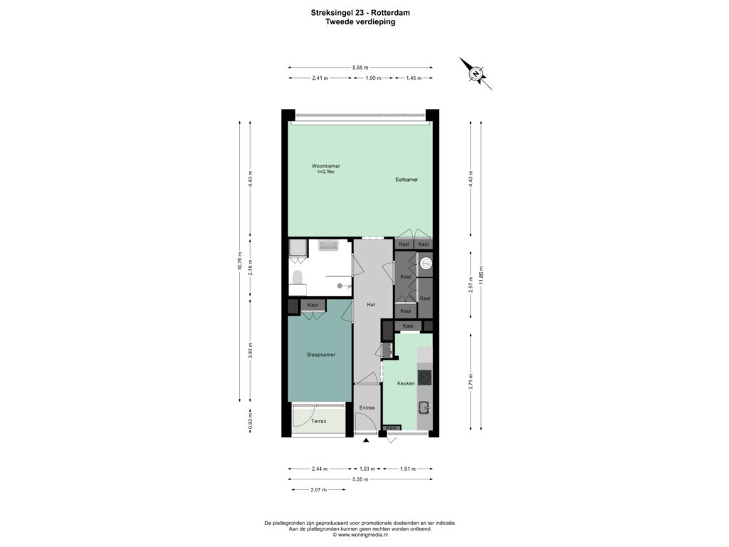 Bekijk plattegrond van 2e_verd van Streksingel 23