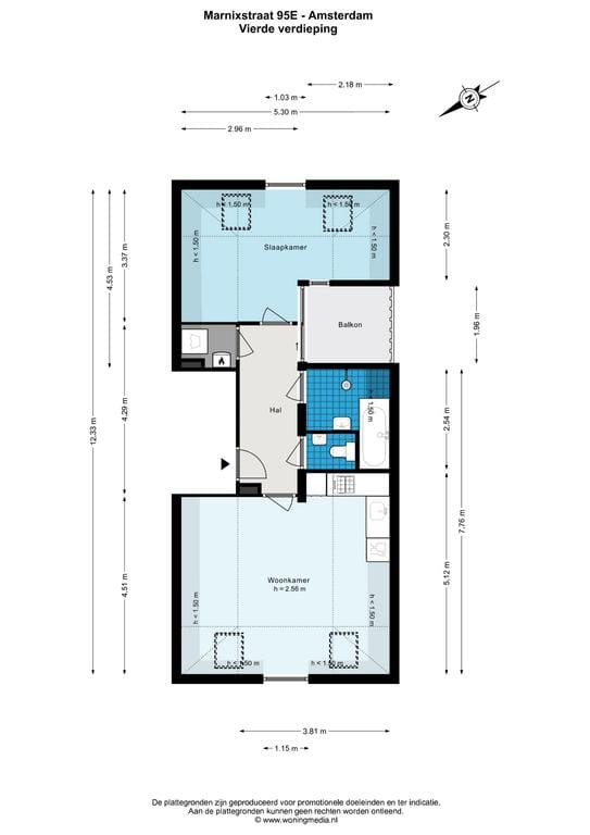 Foto 30 van Marnixstraat 95-E