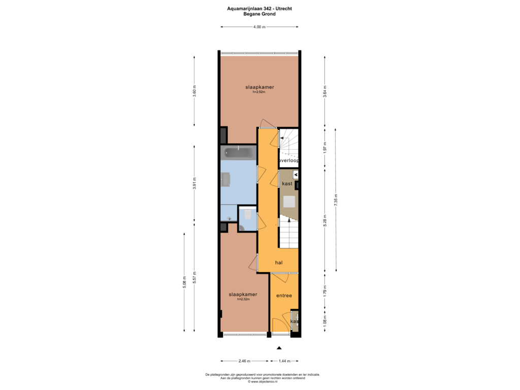 Bekijk plattegrond van BEGANE GROND van Aquamarijnlaan 342