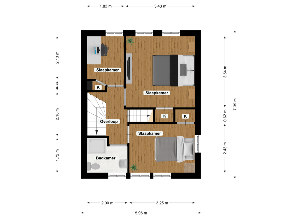 Bekijk plattegrond van Eerste verdieping van Nassaustraat 44