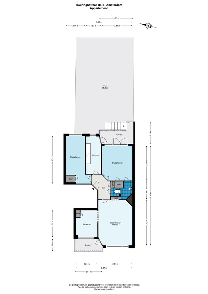 Foto 20 van Trouringhstraat 18-H