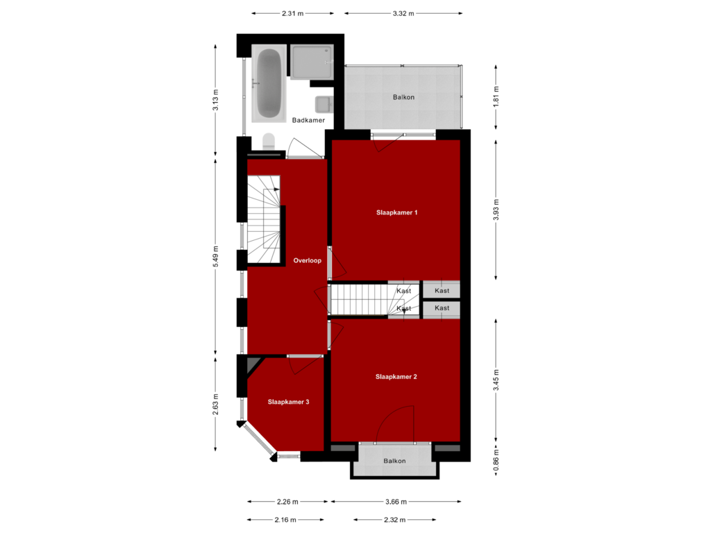 Bekijk plattegrond van Eerste verdieping van Drabbestraat 7