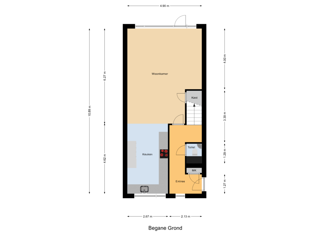 Bekijk plattegrond van Begane Grond van Aarhuispad 62