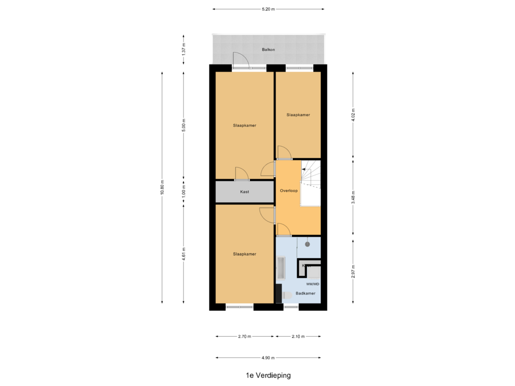 Bekijk plattegrond van 1e Verdieping van Aarhuispad 62