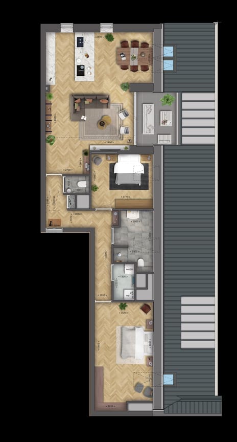 Image of Type G Apartment with shared street entrance