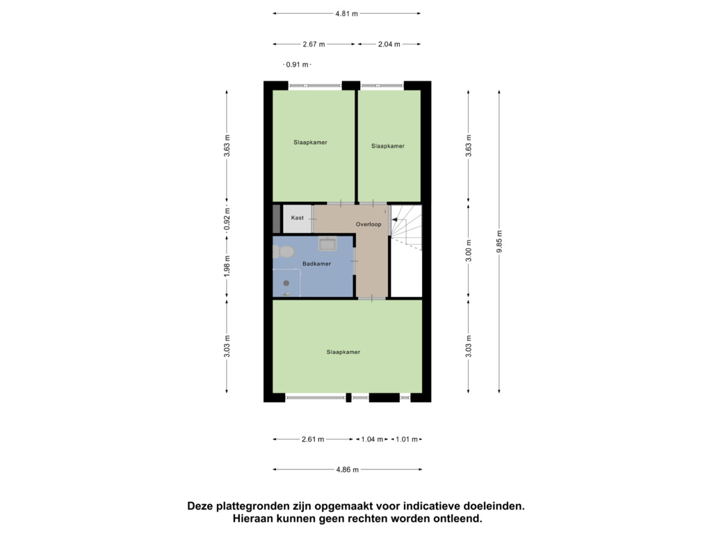 Bekijk plattegrond van Tweede verdieping van Catharina van Zoelenstraat 61