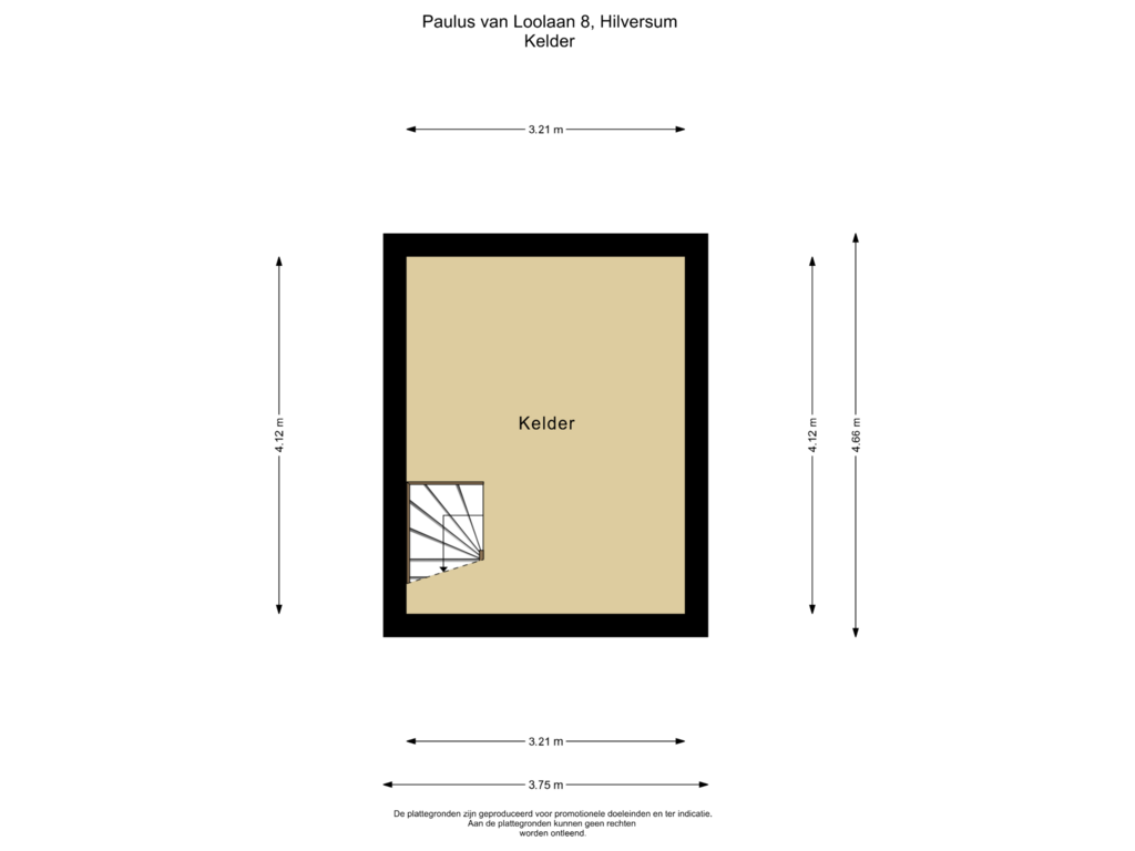 Bekijk plattegrond van Kelder van Paulus van Loolaan 8