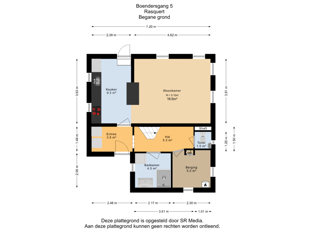 Bekijk plattegrond van Begane grond van Boendersgang 5