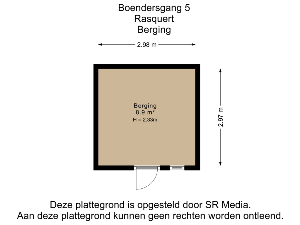 Bekijk plattegrond van Berging van Boendersgang 5