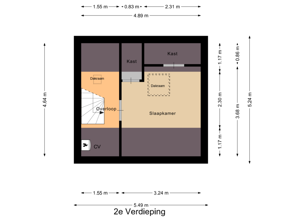 Bekijk plattegrond van 2e Verdieping van Colijnstraat 3