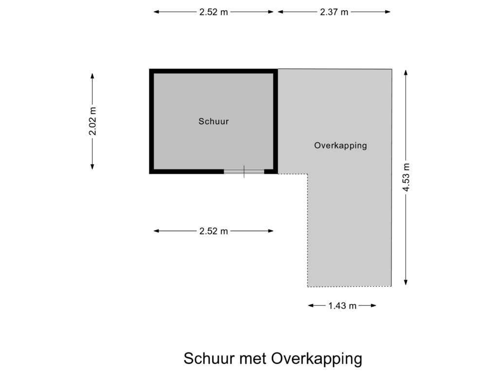 Bekijk plattegrond van Schuur met Overkapping van Colijnstraat 3