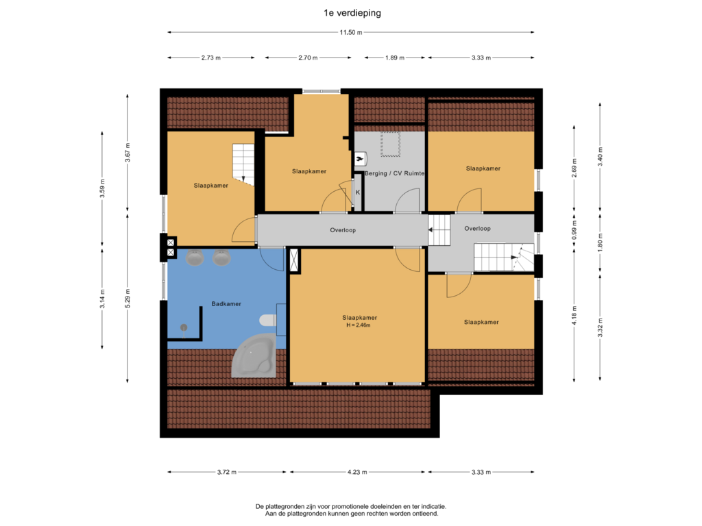 Bekijk plattegrond van 1e verdieping van Kerkplein 7