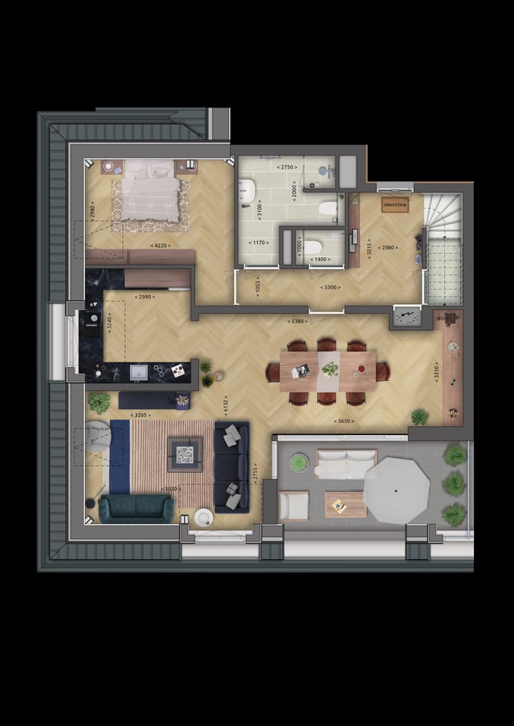 Image of Type F Upstairs apartment