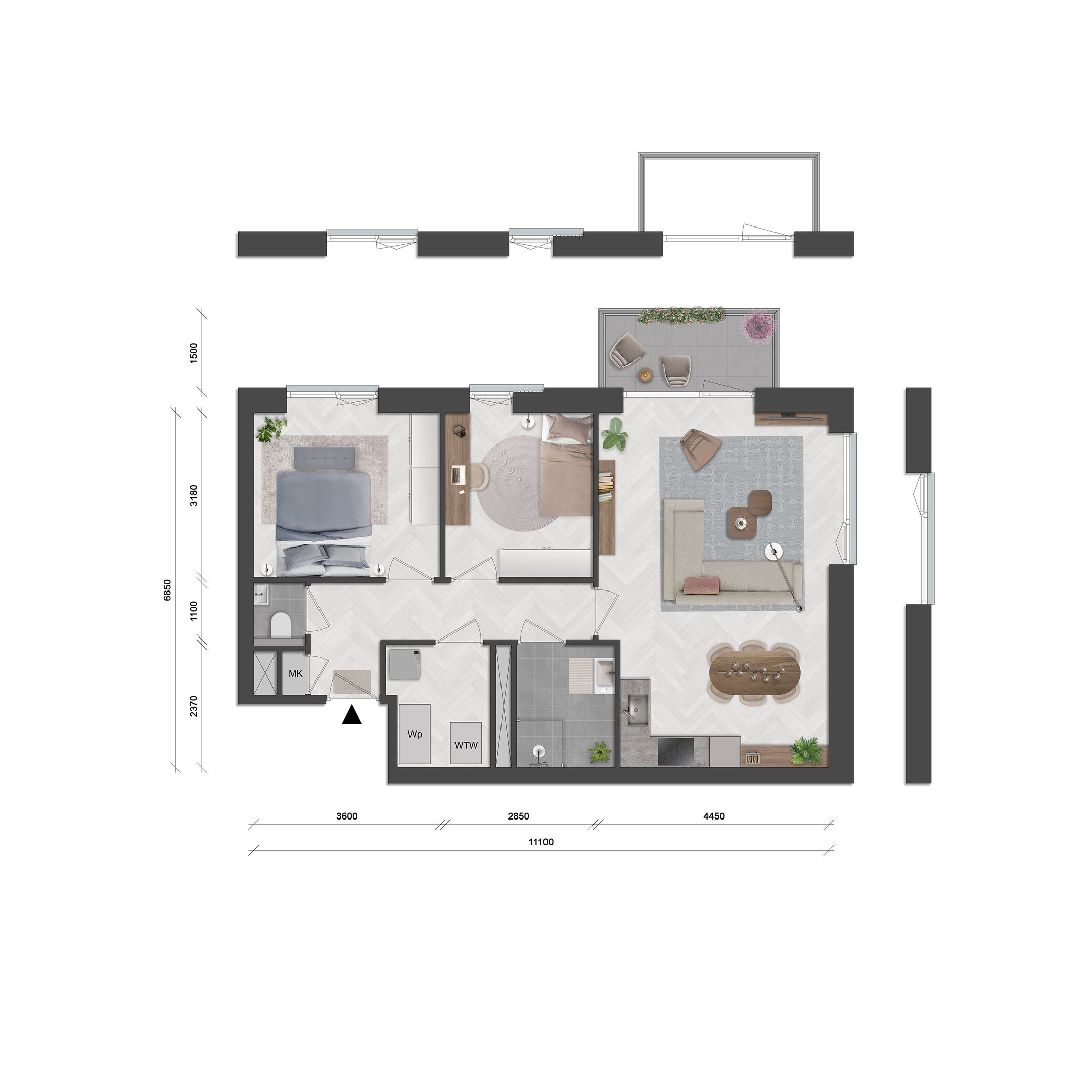 Foto 3 van Appartement type D (Bouwnr. 16)