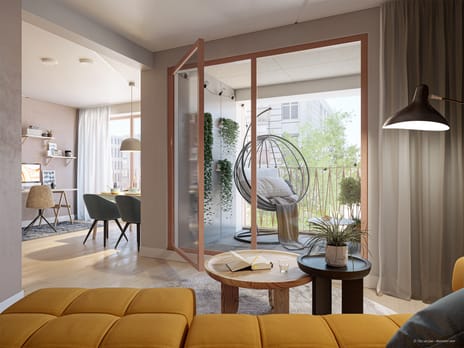 Foto van 2-kamerappartement met balkon Bovenwoning