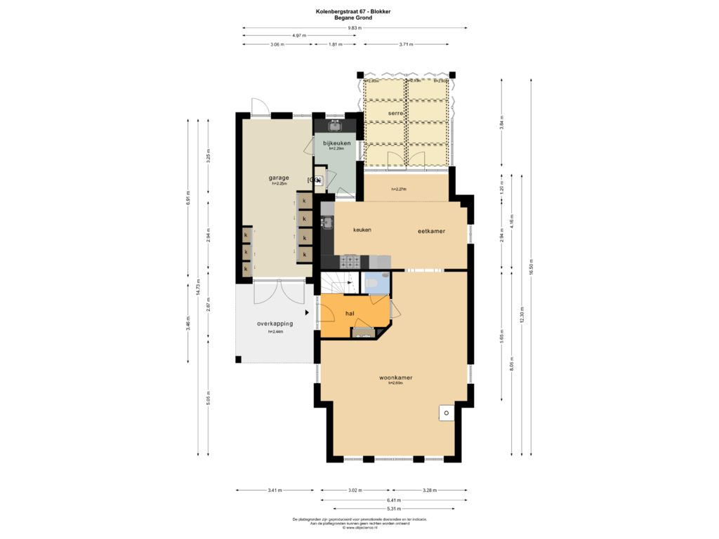 Bekijk plattegrond van BEGANE GROND NR 67 van Kolenbergstraat 67-A