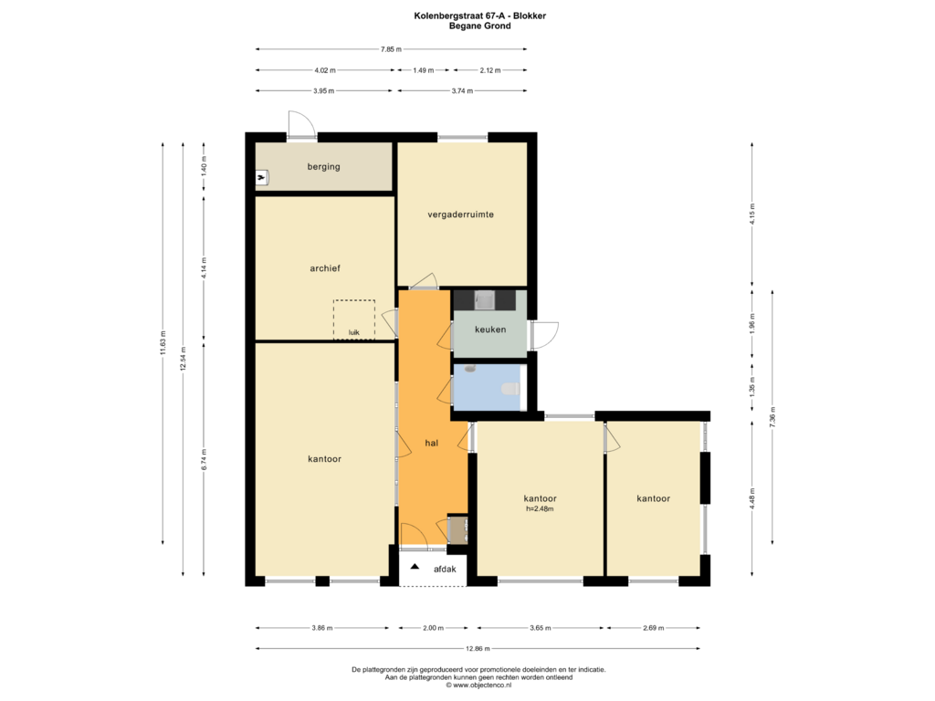 Bekijk plattegrond van BEGANE GROND NR 67-A van Kolenbergstraat 67-A