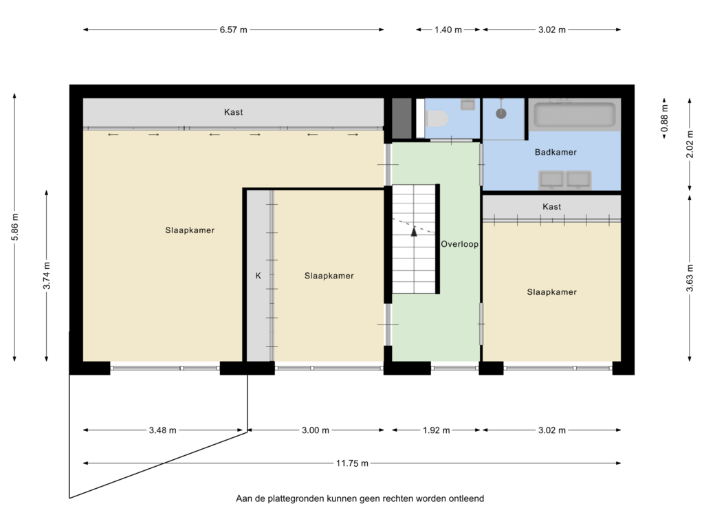 Bekijk plattegrond van Eerste verdieping van Groot-Bijgaardenlaan 36