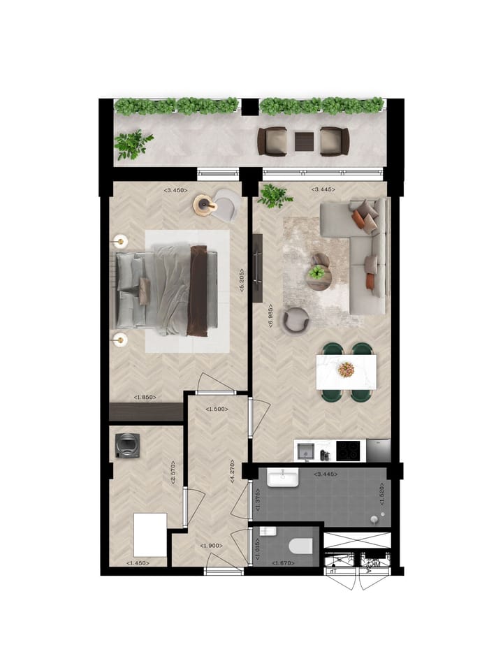 Photo 6 of 2-kamer appartement (Bouwnr. 1.05)