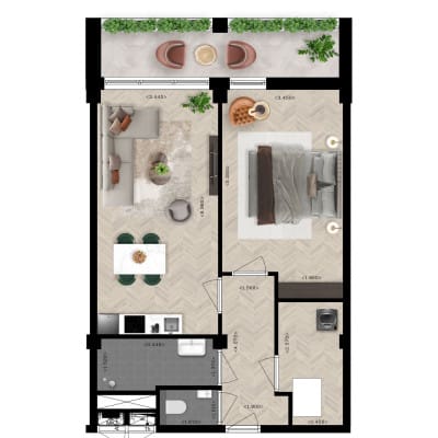 Foto 6 van 2-kamer appartement (Bouwnr. 7.02)