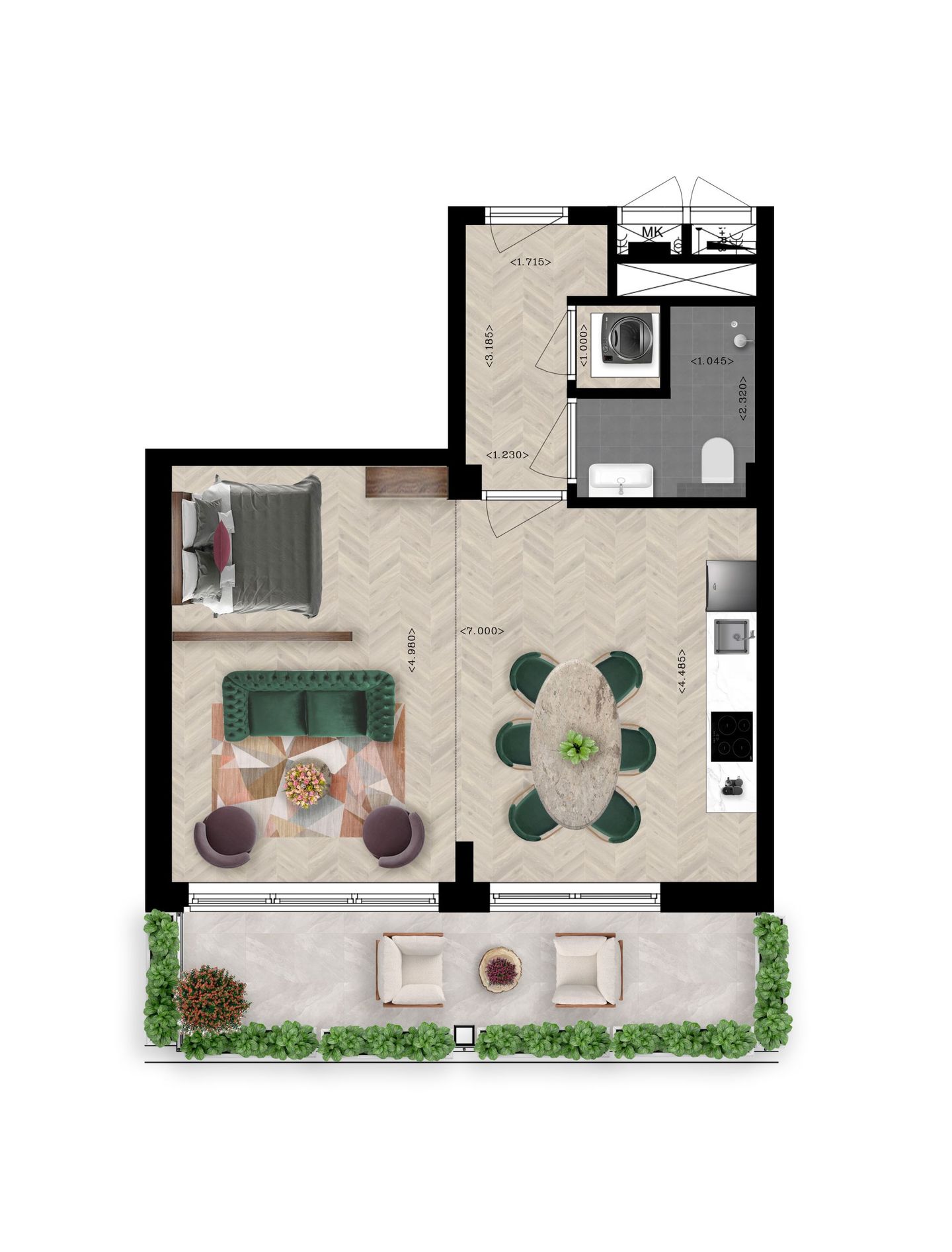 Foto 5 van 2-kamer appartement (Bouwnr. 8.09)