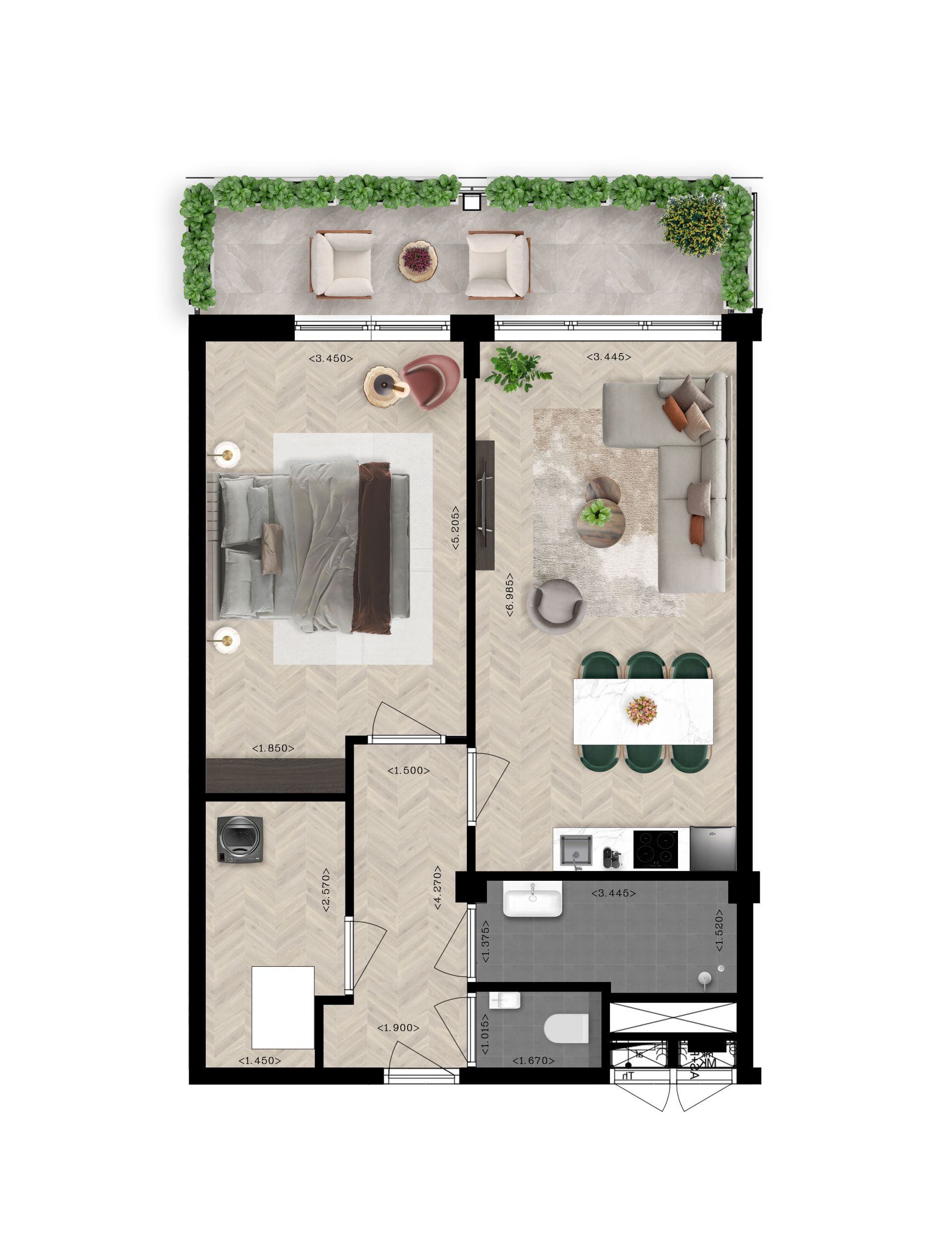 Foto 6 van 2-kamer appartement (Bouwnr. 8.06)