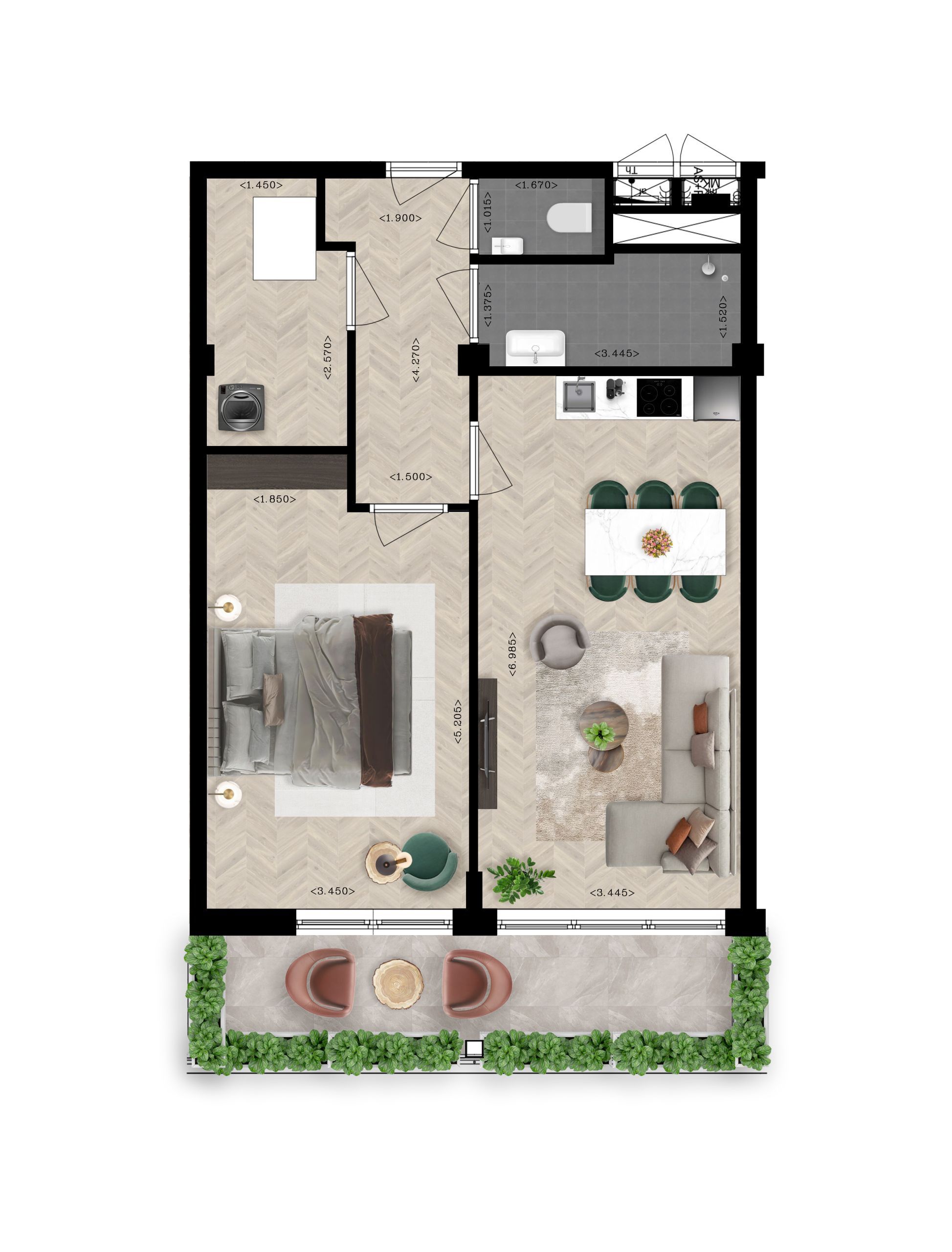 Foto 6 van 2-kamer appartement (Bouwnr. 8.14)