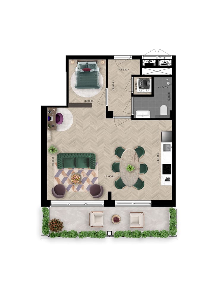 Foto 5 van 2-kamer appartement (Bouwnr. 7.09)