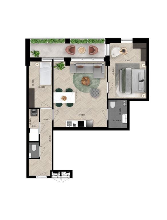 Foto 7 van 3-kamer appartement (Bouwnr. 1.04)