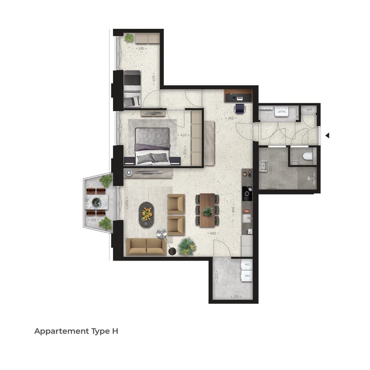 Foto van Victoria Tilburg - Type H Portiekflat