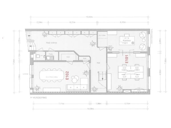 Plattegrond eerste verdieping