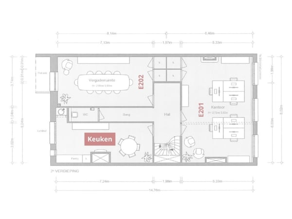 Plattegrond tweede verdieping