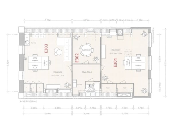 Plattegrond derde verdieping