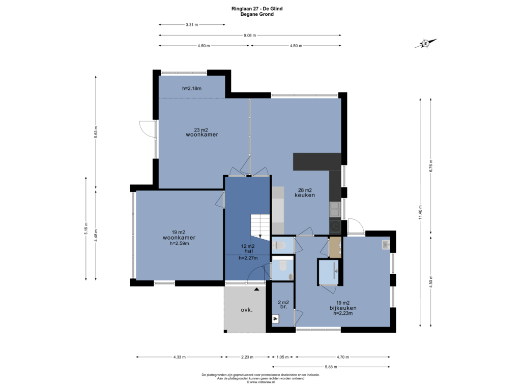 Bekijk plattegrond van BEGANE GROND van Ringlaan 27