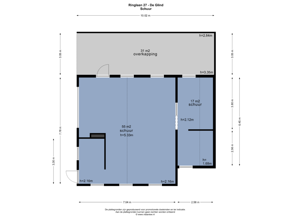 Bekijk plattegrond van SCHUUR van Ringlaan 27