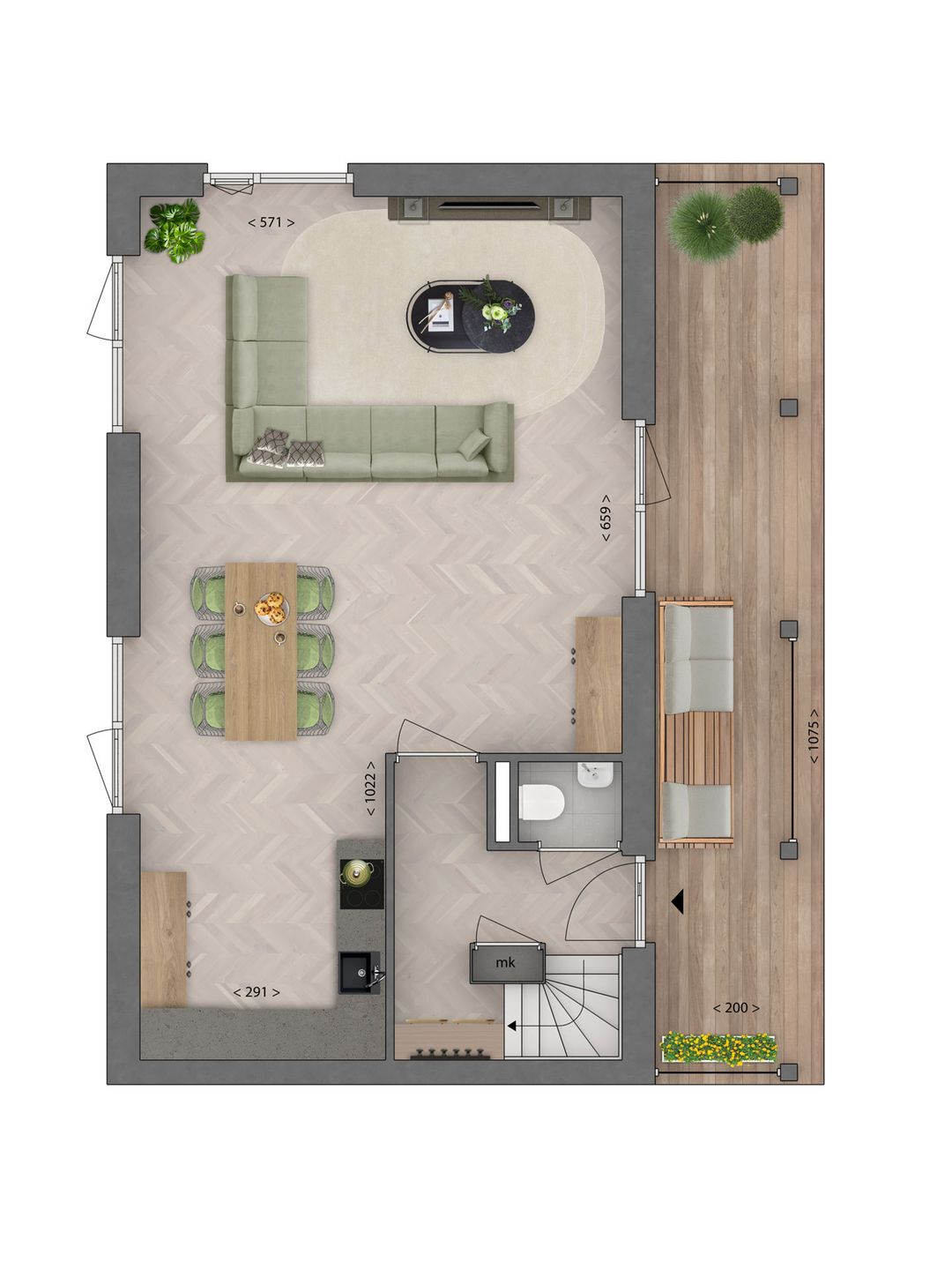 Foto 7 van tuinpad (Bouwnr. 58)