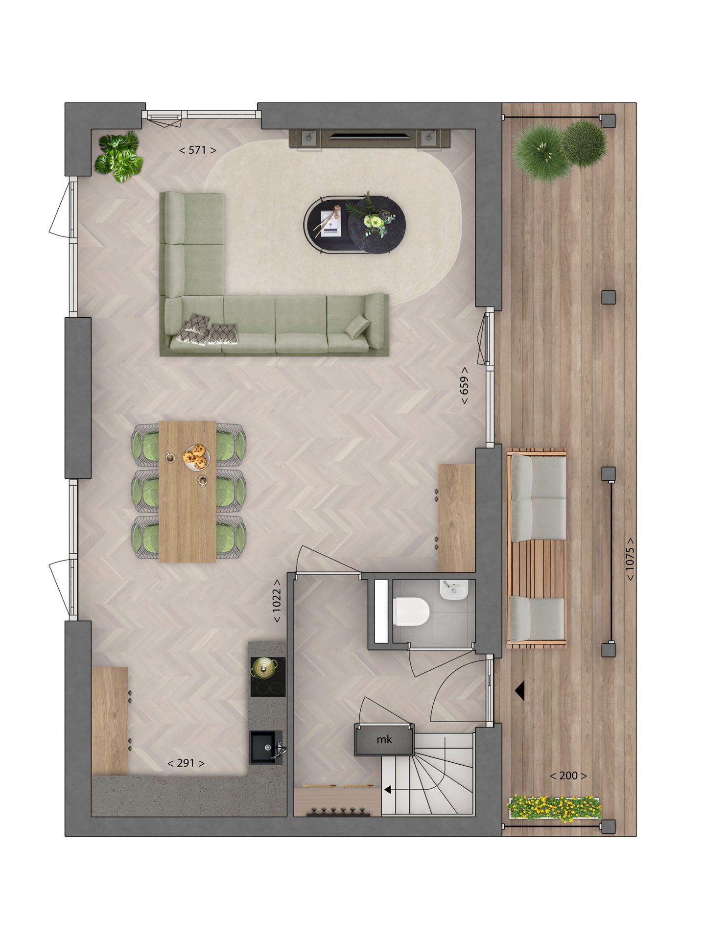 Foto 6 van tuinpad (Bouwnr. 66)