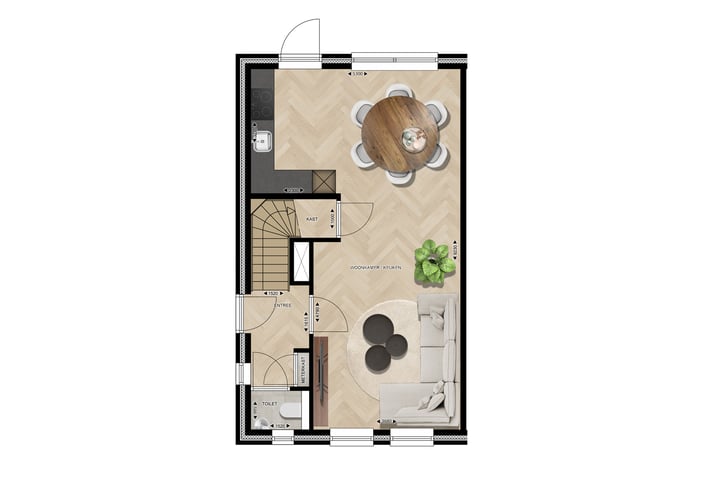 Foto 7 van Type C1a Halfvrijstaande woningen (Bouwnr. 6a)