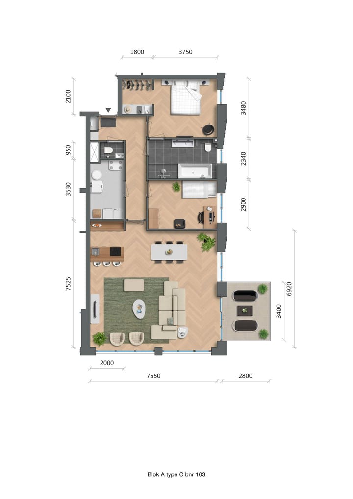 Foto 3 van De Zwaan - Westertoren - appartementen (Bouwnr. A2.03)