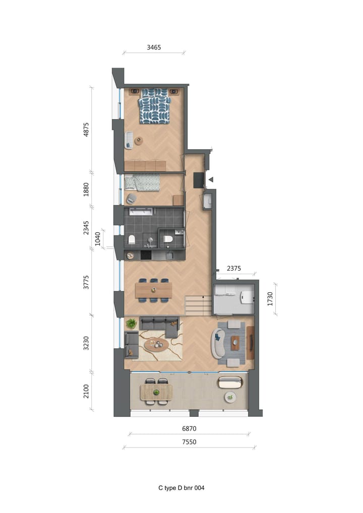 Foto 3 van De Zwaan - Oostertoren - Appartementen (Bouwnr. C0.04)