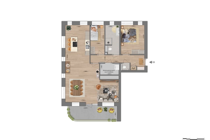 Foto 2 van Het lint, appartement (Bouwnr. 3)