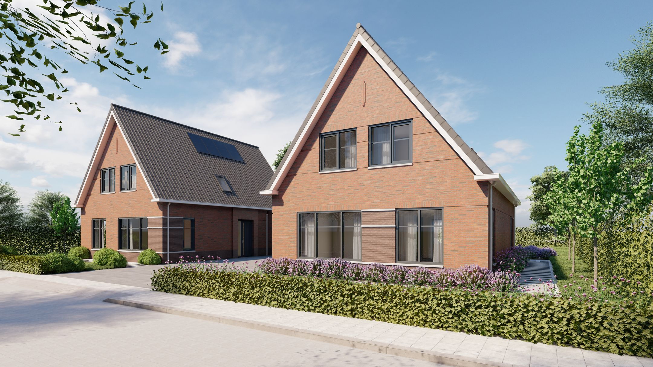 Foto van Ovezande, 4 vrijstaande woningen Padwei-Notewei