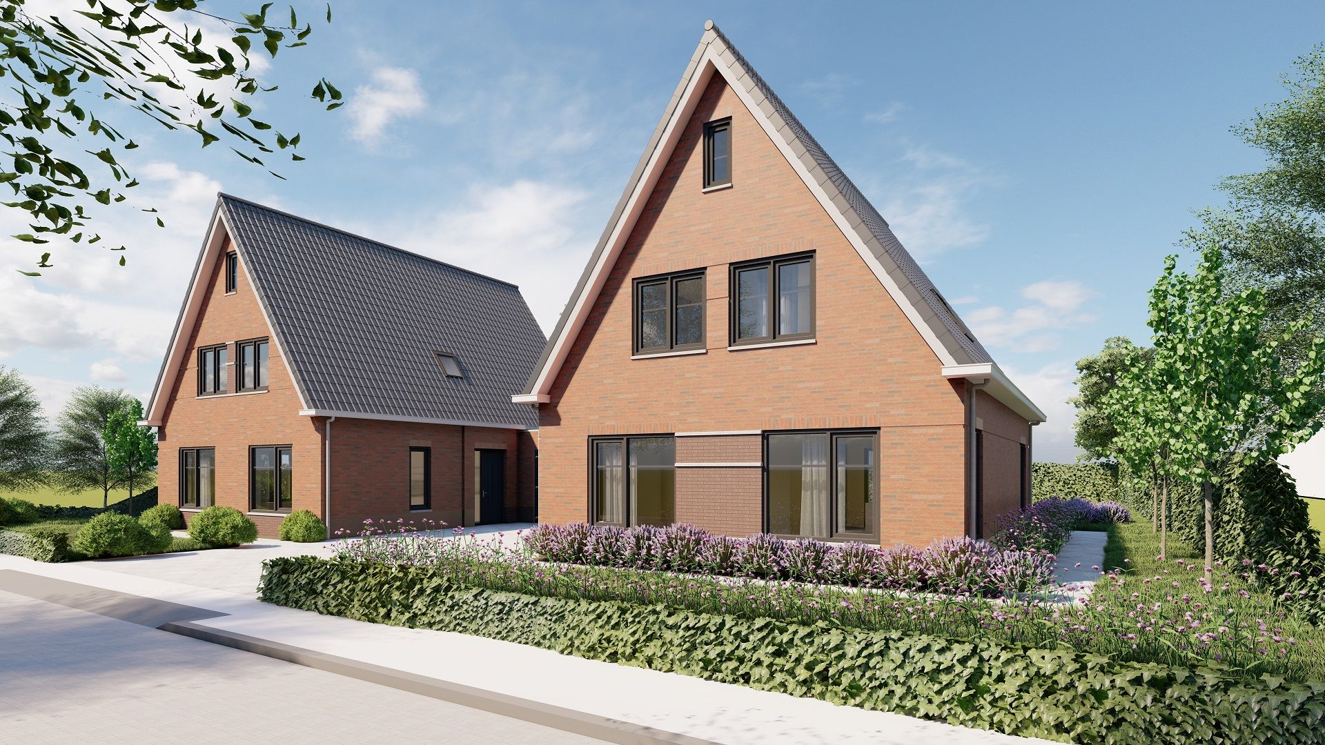 Foto 2 van Ovezande, 4 vrijstaande woningen Padwei-Notewei